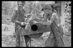 0173_Sharpening an axe, Ozark Mountains 