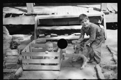 1637_ Happy children with dog , unknown family , Granger Homestead