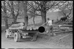 1804__Loading truck with  felled timber ,  Vermont