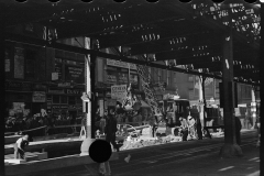 1937_Elevated railroad track construction site, New York City