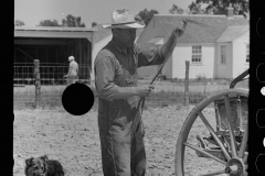 1982_Farmer possibly with whip and mechanical seed drill