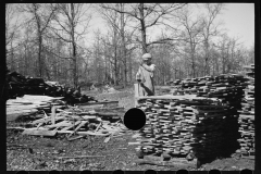 2188_Splitting shingles with froe and maul on Coalins project  farm