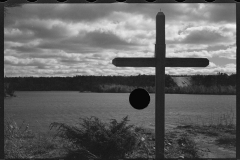 2380_ Lone cross and abandoned log  rollway  , Au Sable River, Michigan