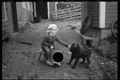 2779_Vermont farmer's daughter with pet dog