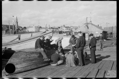 2884_ Fishermen playing cards ,  Waterfront, Gloucester, Massachusetts