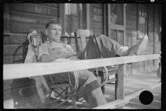 3576_Former miner on  his front porch.  Jere , Scott's Run , West Virginia