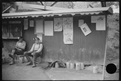 3585_ Coal miners waiting to go  into the mine, Maidsville, West Virginia