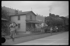 3606_Train pulls coal through centre of town Osage, West Virginia