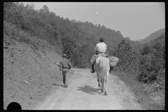 3678_Miner and wife taking home provisions,  Caples, West Virginia