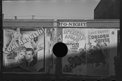 3039_Sign board,  ads for the movies,Crosby, North Dakota