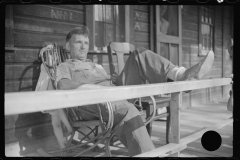3576_Former miner on  his front porch.  Jere , Scott's Run , West Virginia
