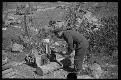 0126_Chopping wood for the schoolteacher, Shenandoah National Park, Virginia