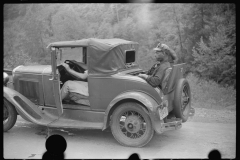0972_Miners going home by car , Austin Ten 2 seater  with rumble seat