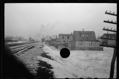 1360_Housing by Railroad tracks. Snow . Negative partly spoilt