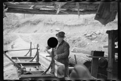 1428_Sawing planks from felled timber , location unknown