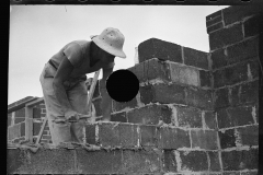 2252_Laying cinder blocks, Greenbelt construction, Maryland