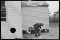 2399_ Carpenter at work, .Briar Patch Resettlement  Project,  Eatonton, Georgia