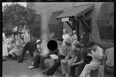 2672_Workers at canning plant during change of shift . Polk County, Florida