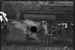 2699_ 'Oiling-up ' steam locomotive, Coal mine yard Jefferson  County , Alabama