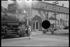 2803_Locomotive in street probably close to railroad station, Randolph , Vermont