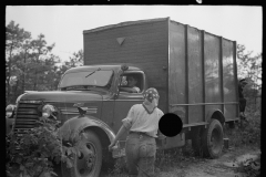 3175_ Labour contractor's truck, Cranberry pickers  Burlington County, New Jersey