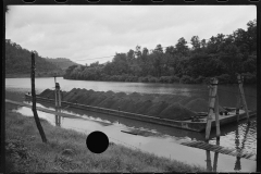 3738_ Coal barge on Monongahela  River, Scotts Run, West Virginia