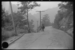 3908_ Old miner on mule,  near  Mohegan, West Virginia