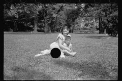 0308_Mother and child in middle-class garden, Washington, D.C.