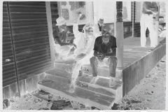 0715_Miners on steps of Company Store Scotts, Run , West Virginia