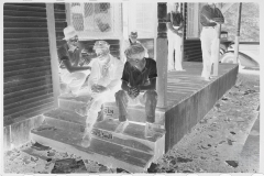 0716_Miners on steps of Company Store Scotts, Run , West Virginia