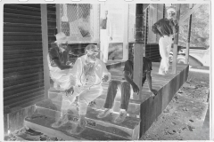 0717_Miners on steps of Company Store Scotts, Run , West Virginia