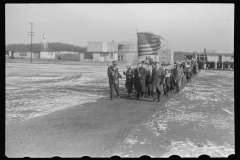 1067__Winter parade with the Star spangled Banner ,