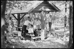 1252_Family meal in a sturdy picnic shelter with roof  , unknown location