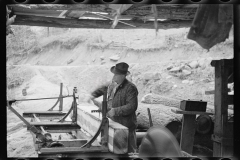 1428_Sawing planks from felled timber , location unknown