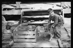 1637_ Happy children with dog , unknown family , Granger Homestead