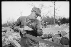 2191_Woodman with cross-cut saw , Coalins project  farm,  western Kentucky