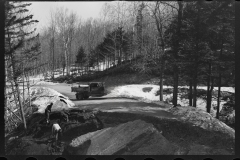 2325_ Forest Service trucks in hardwood forest, Bear Notch Road, New Hampshire