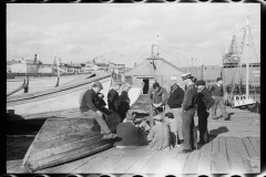 2883_possibly Fishermen playing cards ,  Waterfront, Gloucester, Massachusetts