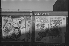 3039_Sign board,  ads for the movies,Crosby, North Dakota