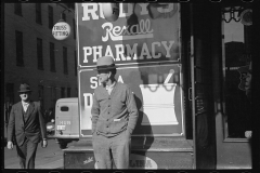 3077_Man outside pharmacy , main street, Saturday afternoon, Hagerstown, Maryland