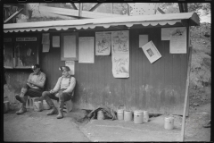 3585_ Coal miners waiting to go  into the mine, Maidsville, West Virginia