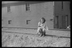 3703_Miner's daughter on her way home from school, Omar, West Virginia