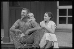 0083_Young resettled farmer, with wife and child, Penderlea, North Carolina