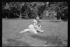 0308_Mother and child in middle-class garden, Washington, D.C.