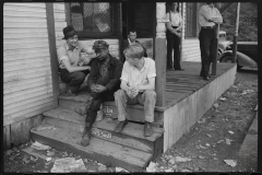 0716_Miners on steps of Company Store Scotts, Run , West Virginia