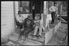 0717_Miners on steps of Company Store Scotts, Run , West Virginia