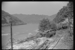 0758_Mining rail track , along side  river