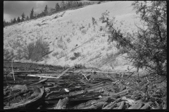 0880_Snow covered timber rollway, Au Sable  river , Michigan