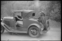 0972_Miners going home by car , Austin Ten 2 seater  with rumble seat