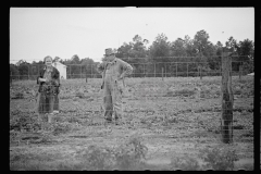 1326_Couple  inspecting boundary fence, possibly Irwinville , Georgia